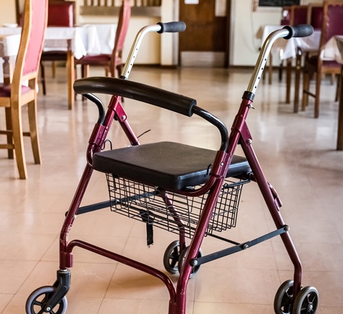 Seniorin tanzt mit Rollator — Aktivierung Erleben